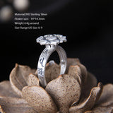 990 Sterling Silver Rings Om Mani Padme Hum  Women and Men  Retro Punk Fashion Jewellery Opening Adjustable Fine Jewelry