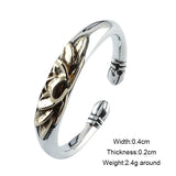 S925 Silver Retro Thai Silver Craft  Lotus Shape Simple Resizable Opening Women Rings Elegent Fine Jewelry