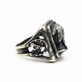 Real Pure 925 Sterling Silver Antique Handmade Polished Men Ring Indian Portrait Shape Unique Design Jewelry Ring Best Gift