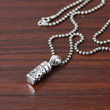 S925 Sterling Silver Vintage Craft Necklace Pendant Men and Women Thai Silver Simple Buddhist Openable Box Jewelry