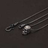 925 Sterling Silver Punk Gothic Skull Head Pendant DIY Necklace Bracelet Charms Beads Retro Hip Hop Rock Jewelry Accessories