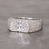 925 Ring Fake Diamond Anniversary Simple Engagement Rings High Quality