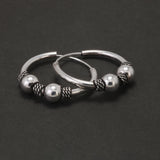 20mm 925 Sterling Silver Viking Hoop Earrings for Women Men Circle Earrings Punk Retro Vintage Fashion Jewelry