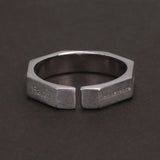 S925 Sterling Silver Faith Virtue Christian Ring for Women Men Seven Virtues Engraved Band Adjustable Geometric Antiqued Jewelry