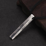 Vintage 925 Sterling Silver Nordic Viking Rune Month Necklace for Men Women 60cm Adjustable Rope String - GQTORCH Jewelry