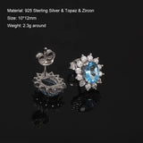 Clearance Sale 925 Sterling Silver Gemstone Earrings for Women Elegant Fashion Rose Gold Plated Topaz Jade Agate Zircon Earrings