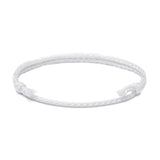 3pcs/set 925 Sterling Silver Stack Bracelet for Men Women Pink White Braided Cotton Rope Multilayered Handmade Fashion Jewelry