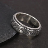 925 Sterling Silver Rotatable Rings For Men And Women Simple Hemp Rope Type Spinner Vintage Male Jewelry - GQTORCH Jewelry