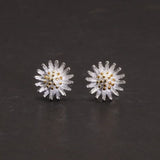 Little Daisy Earrings Korean Anti Allergy Small Sun Flower Fresh 925 Sterling Silver Studding Earrings pendientes mujer moda