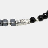 3mm Round Black Onyx And Cubic MARCASITE Beads Natural Stone Bracelet For Women Sterling Silver Reiki Yoga Jewelry DIY - GQTORCH Jewelry