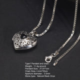 Vintage Thai Silver 925 Sterling Heart Shaped Lockets Pendant Aromatherapy Antique Hollow Flower Natural Stone Fine Jewelry