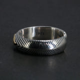 Genuine Pure 925 Sterling Silver Jewelry Retro Wave Stripe Men's Zircon Adjustable Thai Silver Ring