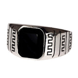 S925 Sterling Silver Vintage Hand Ornament Simple Men's Ring Fashion Thai Silver Agate Open Pattern Men's Ring Jewelry