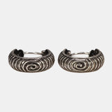 925 Sterling Silver Patterned Ear Hoop Earrings Retro Best Gifts for Men and Women Punk Rock Jewelry