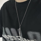 999 Pure Silver Vintage Bullet Shaped Openable Pendant Necklace Dragon Engraved Punk Rock Male Amulet Jewelry