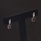 925 Sterling Silver Garnet Topaz Drop Earrings for Women Natural Gemstone Vintage Elegant Fashion Birthday Party Jewelry Gift