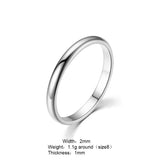 Real Pure 925 Sterling Silver Rings For Women And Men Simple Couple Ring Smooth Wedding Band For Lovers Free Name Engraved