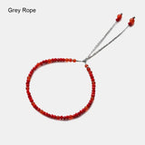 Natural Stone Handmade Strand Bracelet 3mm Red Rope Small Onyx Beads Thin Bracelets For Women 925 Silver Reiki Yoga Jewelry DIY - GQTORCH Jewelry