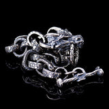 Real 925 Sterling Silver Viking Dragon Bracelet Punk Cool Handcrafted Jewelry with Toggle Safety Clasp