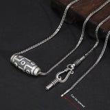 925 Sterling Silver Women's and Men's Pendant Chain with 9 Eyes DZi Sweater Necklace Amulet and Amulet Necklace Fine Jewelry