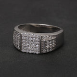 100% Sterling Silver Men Wedding Band Micro Inlaid Zircon Engagement Ring Fashion Eternity Promise Ring Luxury Designer Jewelry