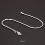 2mm Octagonal Snake Chain S925 Pure Silver Men's and Women's Sweater Necklace Bracelet Electroplated Platinum Minimalist Jewelry