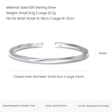 3pcs/set 925 Sterling Silver Twisted Bangle Bracelet for Men Black Grey Woven Rope Wristband Simple Retro Party Jewelry Gift