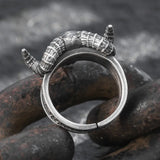 European and American Popular 999 Silver Punk Ram Head Skull Ring New Hot Selling Rock Motorcycle Men Ring