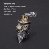 S925 Sterling Silver Gothic Retro Straw Hat Skull Pendant for Men Women Hiphop Punk Jewelry Accessories