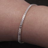 2mm 925 Sterling Silver Franco Chain Necklace & Bracelet with Lobster Clasp Men Boy Women High Polished Punk Rock Party Jewelry