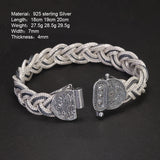 Turkey 925 Sterling Silver Fox Tail Bracelet Handwoven Men and Women Vintage Braided Chain Latch Buckle Fine Jewelry