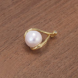 925 Sterling Silver Natural Freshwater Pearl Pendant for Women Gold Plated Geometric Simple Elegant Fashion Jewelry