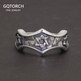 S925 Sterling Silver Retro Star of David Ring Punk Hip Hop Adjustable US 6-11 Hexagram Ring Motorcycle Amulet Jewelry