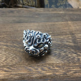 S925 Sterling Silver Men's Domineering Brave Ring Retro Thai Silver Exaggerated Old Beast Personality Ring