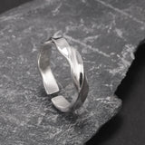 925 Sterling Silver Mobius Wave Ring for Women Men Opening Twisted Finger Band Simple Retro Trendy Party Jewelry Accessories