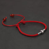 999 Pure Silver Bead Lucky Red Charm Rope Bracelet Handmade Braided String Friendship Bracelet Adjustable Fashion Jewelry