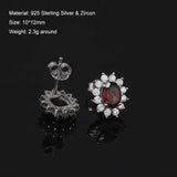 Clearance Sale 925 Sterling Silver Gemstone Earrings for Women Elegant Fashion Rose Gold Plated Topaz Jade Agate Zircon Earrings