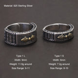 925 Sterling Silver Pixiu Vajra Pestle Band Ring for Men Women Rotatable Prayer Wheel Carved Six Word Vintage Buddhist Jewelry