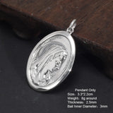 925 Sterling Silver Vintage Men and Women Pendant Necklace Fashion Virgin Mary Couple Pendant Religious Christian Faith Jewelry