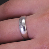 925 Sterling Silver Lotus Six Words Mantra Rings for Women Men 6mm/8mm Adjustable Couples Ring Simple OM Buddhist Jewelry - GQTORCH Jewelry