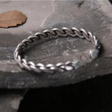 925 Sterling Silver Viking Armband For Women Handcrafted Braided Cuff Bangles Antique Silver Bracelet - GQTORCH Jewelry