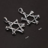 925 Sterling Silver Six Pointed Star Pendant Necklace Women and Men Hollow Jewish Star of David Necklace Hiphop Retro Jewelry