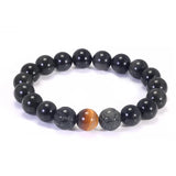 10/12/16/18mm Natural Rainbow Obsidian Beaded Bracelet for Men Pixiu Charms Tiger Eye Stone Feng Shui Lucky Jewelry