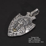 S925 Pure Silver Vintage Indian Eagle Shield Tribal Legend Old Chief Men Pendant Domineering Personality