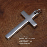 Real Solid 925 Sterling Silver Cross Pendant For Men And Women Smooth High Polishing Simple Design Jesus Christ Jewelry