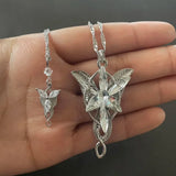 Real 925 Sterling Silver Arwen Necklace Set for Women Fairy Princess Twilight Star 2 Sizes