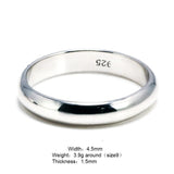 Real Pure 925 Sterling Silver Rings For Women And Men Simple Couple Ring Smooth Wedding Band For Lovers Free Name Engraved