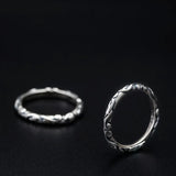 925 Sterling Silver Vintage Ring Men and Women Cool Opening Ring Simple Fashion Carved Couple Cloud Pattern Jewelry