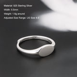 Real 925 Sterling Silver Custom Engraved Signet Ring for Women Men Minimalist Pinky Thumb Ring Elegant Personalized Jewelry Gift