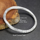 Vintage Real Solid 925 Sterling Silver Fish Cuff Bangles For Women And Men Twisted Type Armband Man Fashion Jewelry - GQTORCH Jewelry